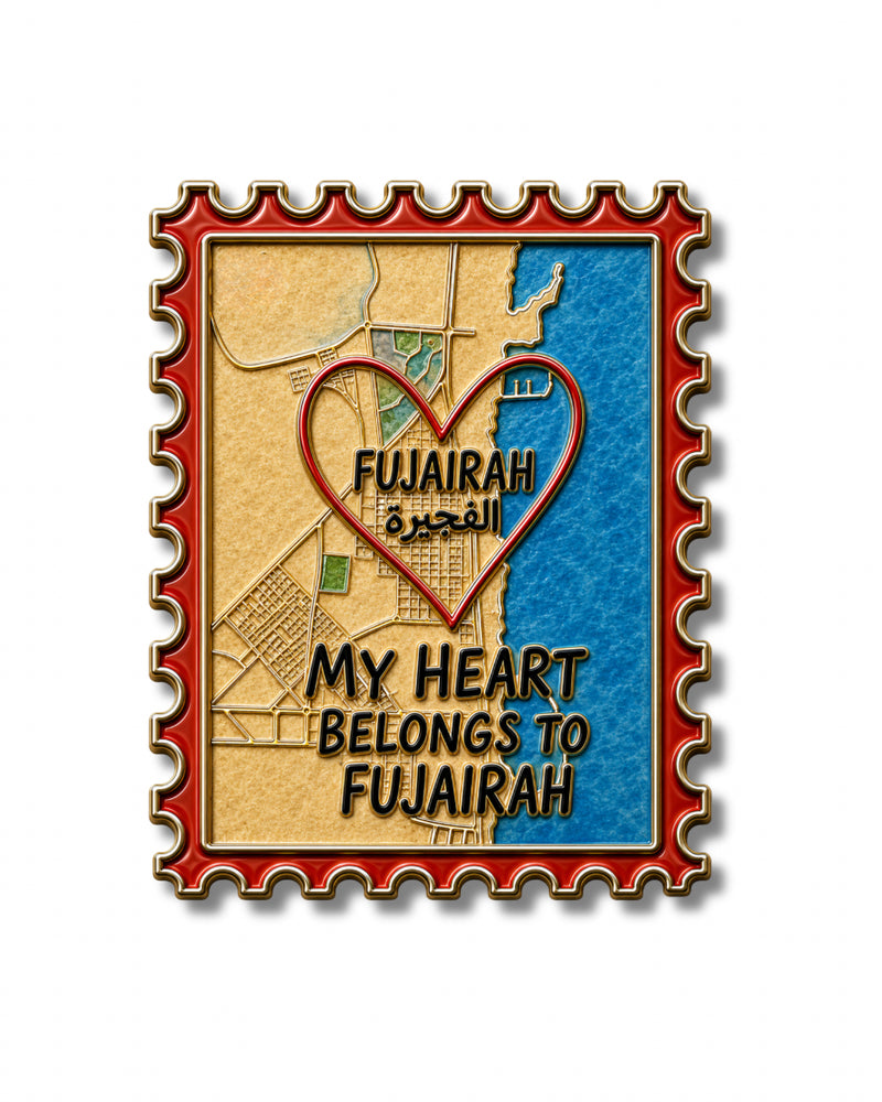 fujairah map metal sticker