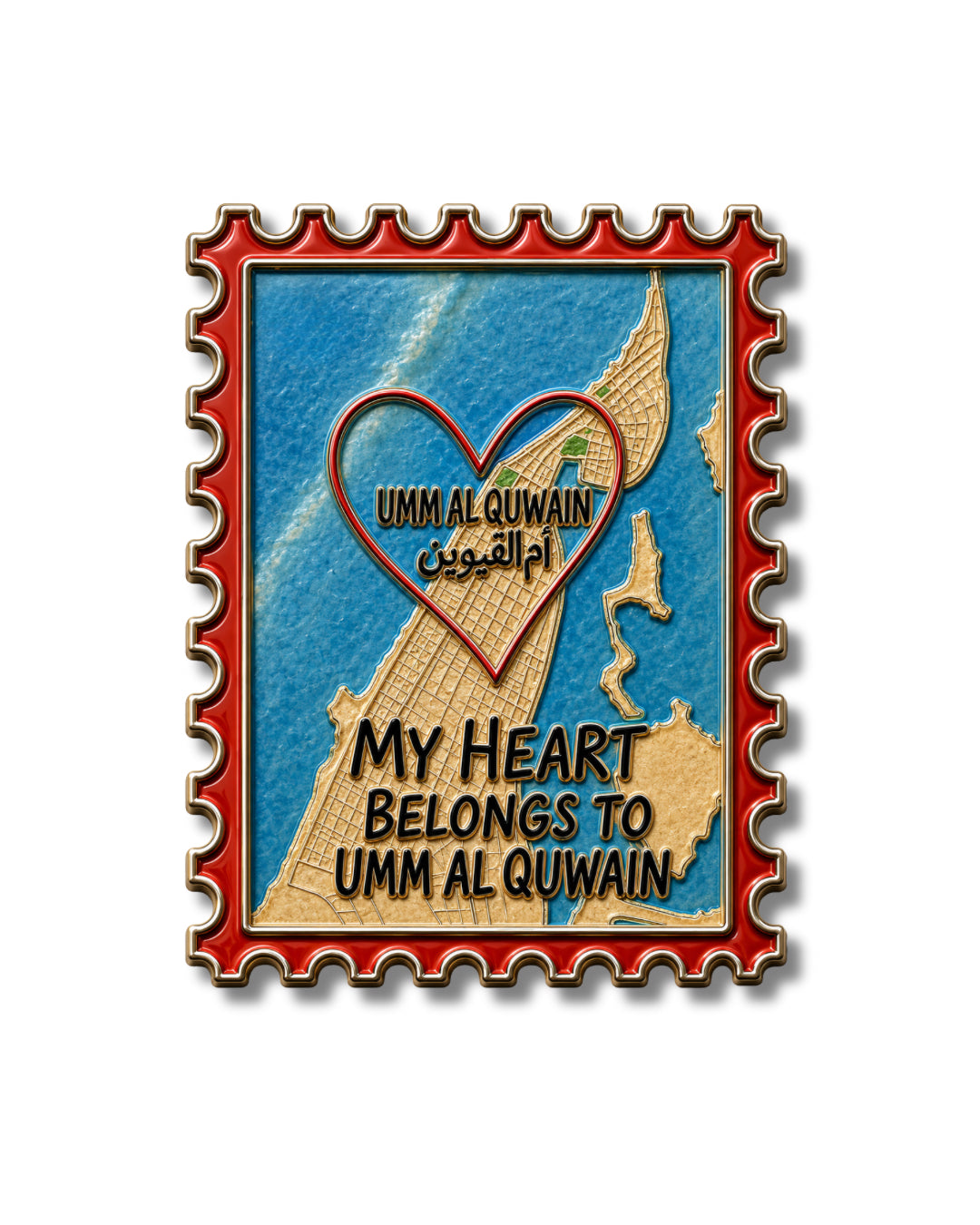 UAQ map metal sticker