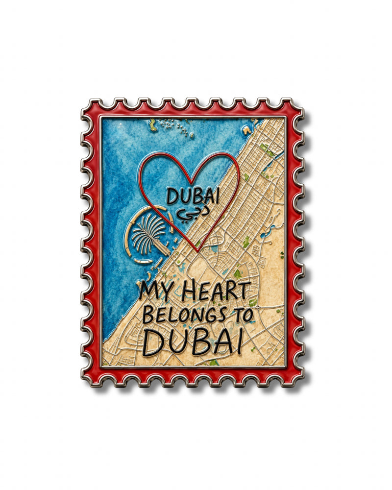 dubai map metal sticker