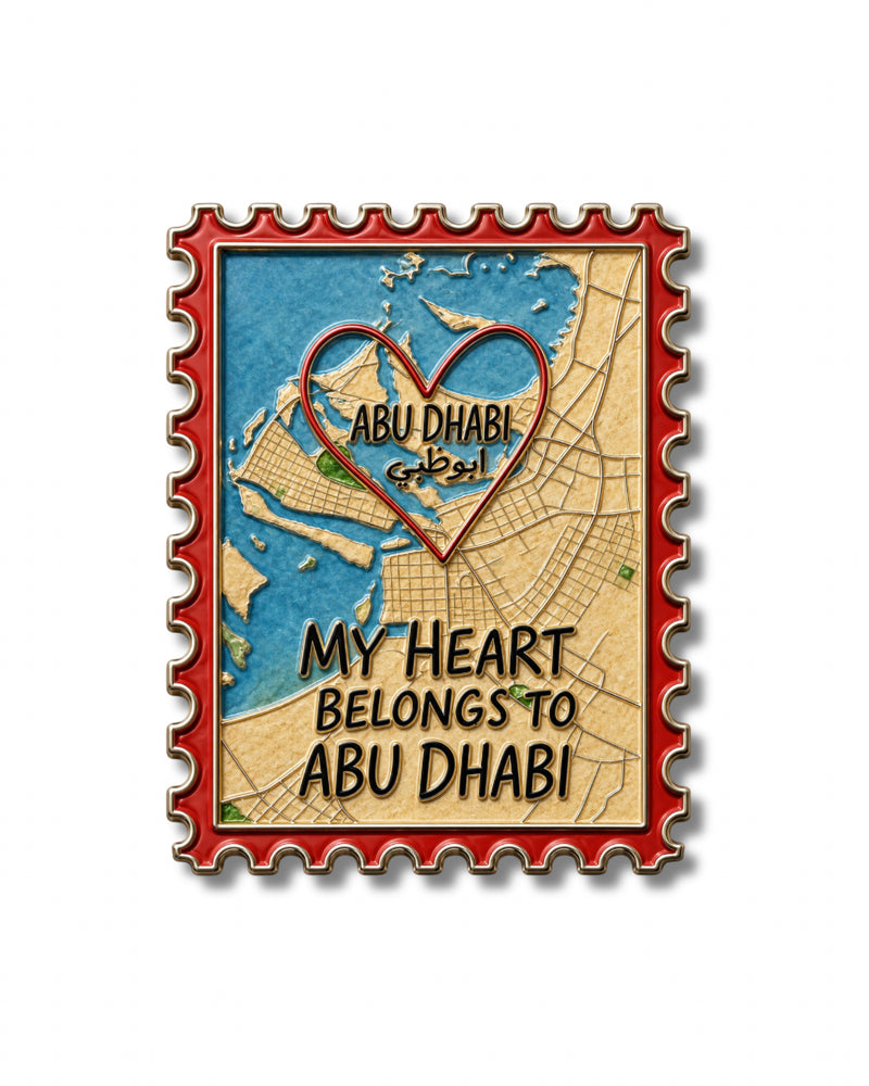 abudhabi map metal sticker