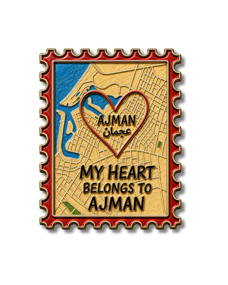 ajman map metal sticker